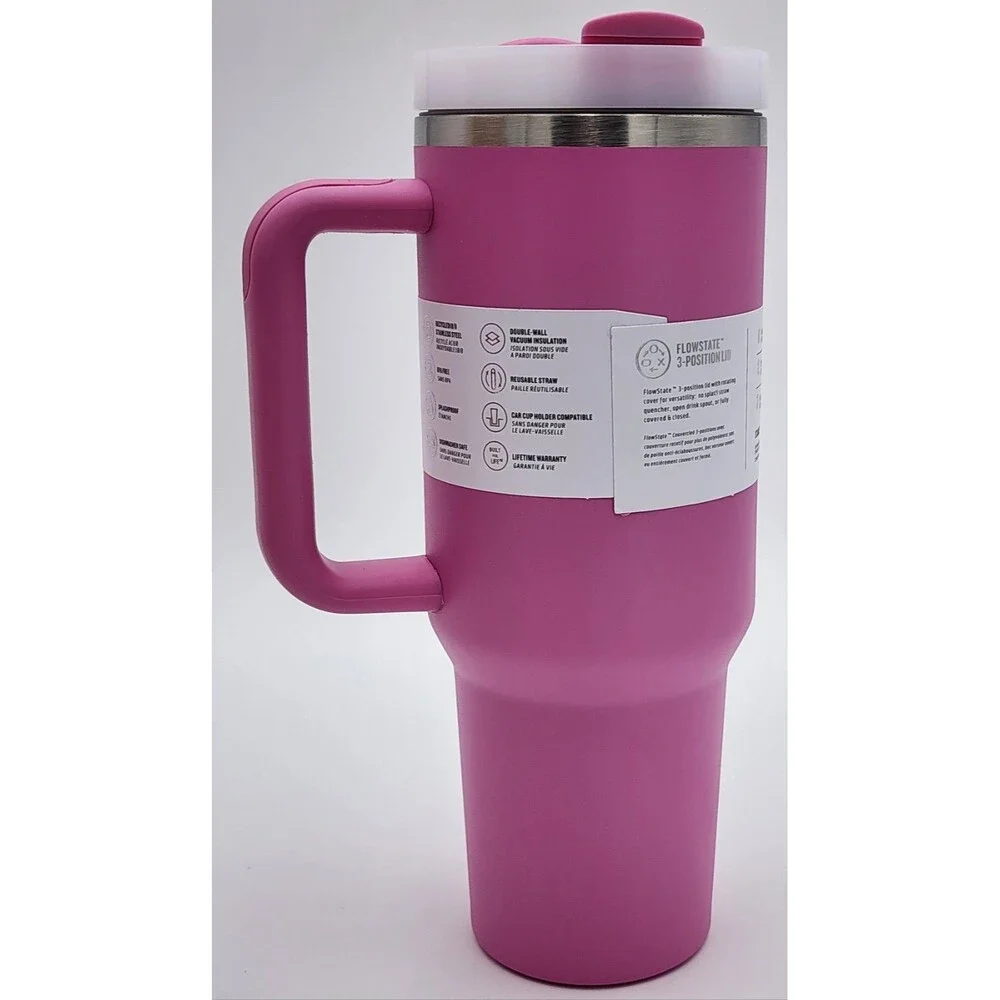 STANLEY 40oz Quencher H2.0 FlowState Tumbler Hot or Cold - Peony Pink